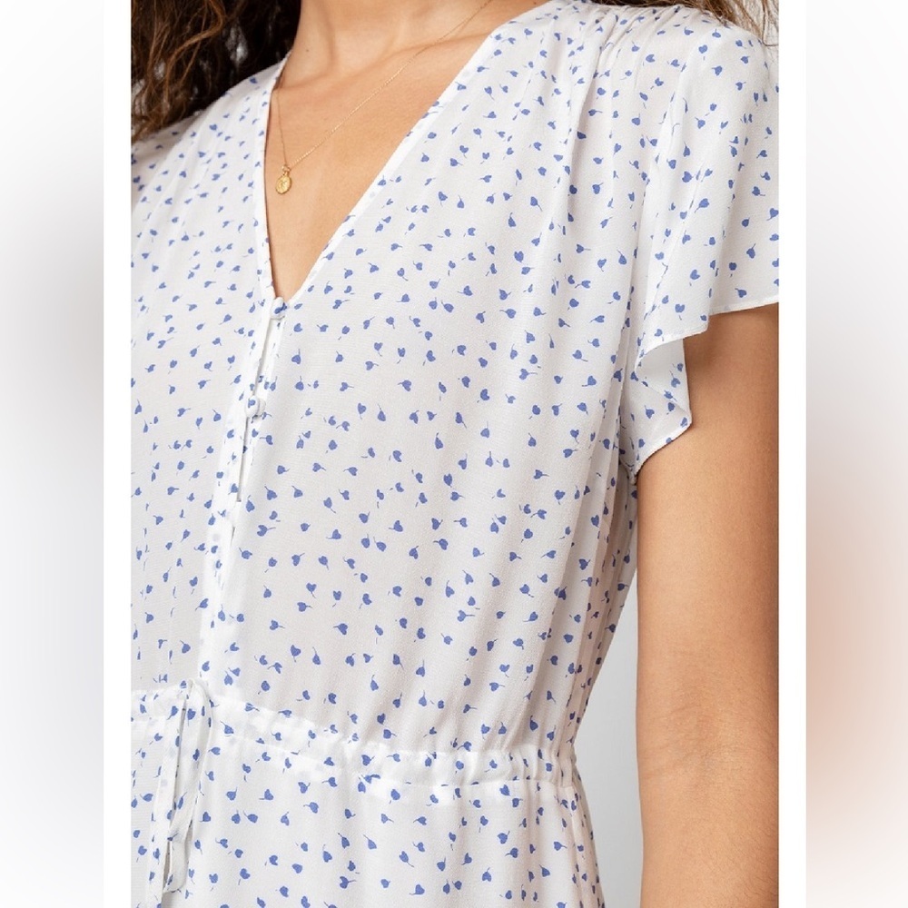 Rails 'Kiki' Dress in WHITE WISTERIA L Floral Feminine Delicate Vacation Coastal - Picture 2 of 16